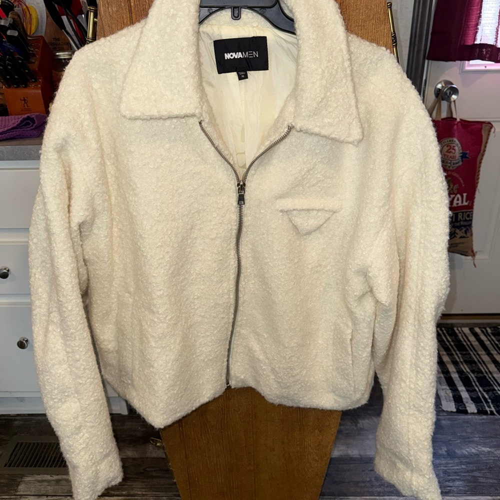 Men's Cream Teddy Jacket